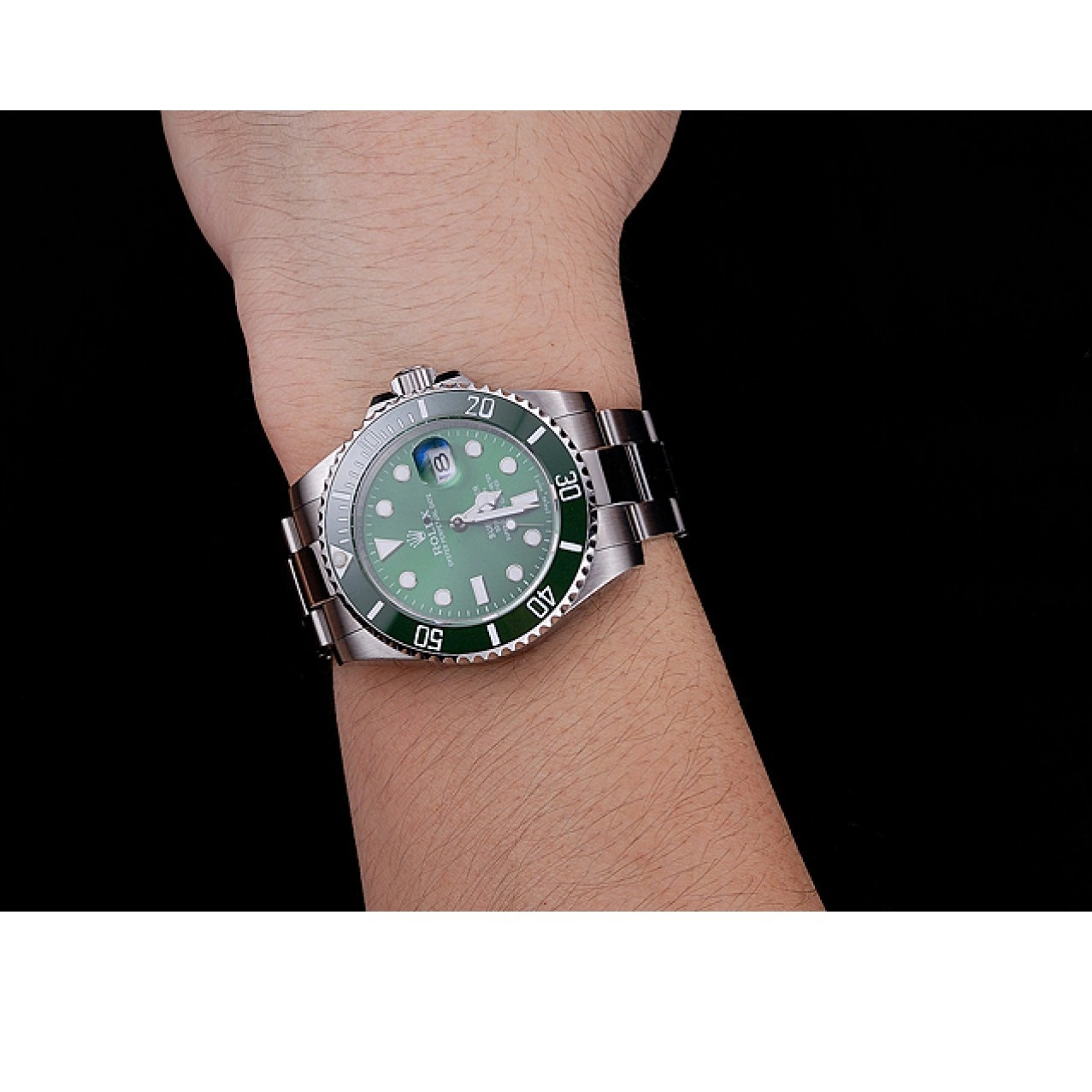 Aaa replica watch Green Submariner Bracelet Stainless Rolex Dial 1454069 Steel 0802